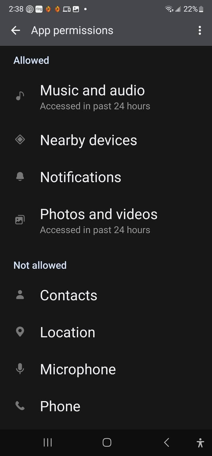 Amber X App Permissions