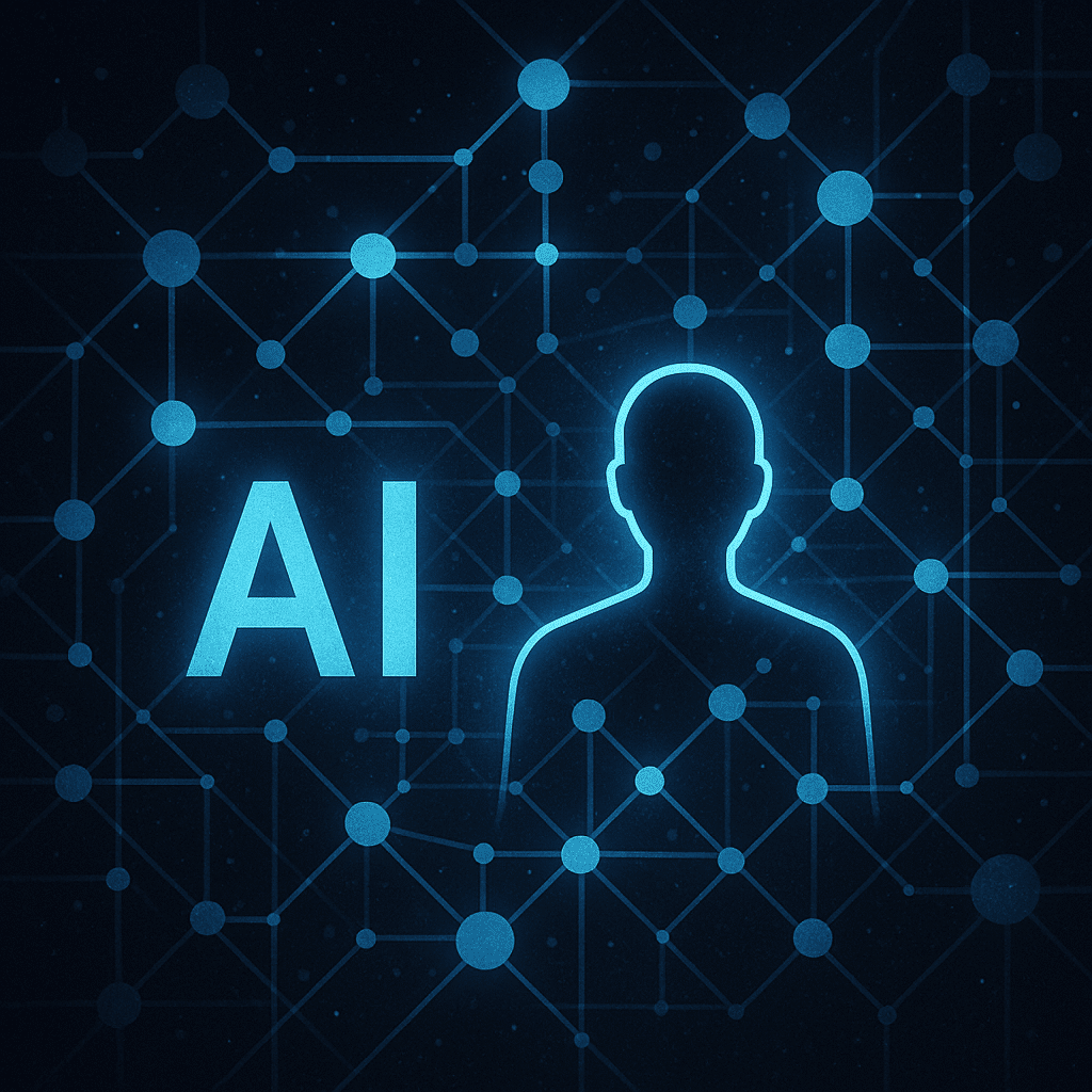 Abstract AI network illustration representing AI agents