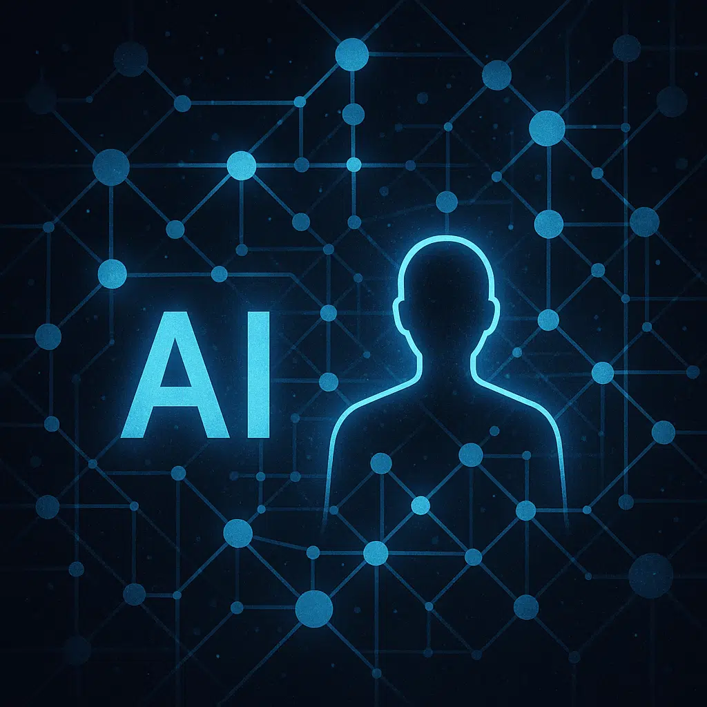 Abstract AI network illustration representing AI agents